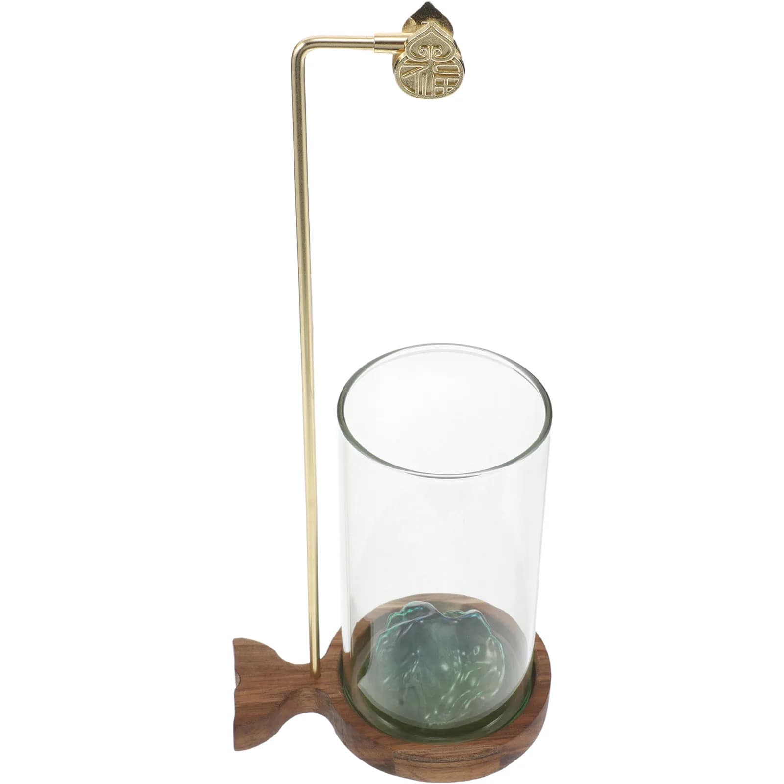 Compact Vertical Incense Stick Holder Wood Tray Glass for Backflow Cones Sticks Aromatherapy Diffuser Yoga Studio