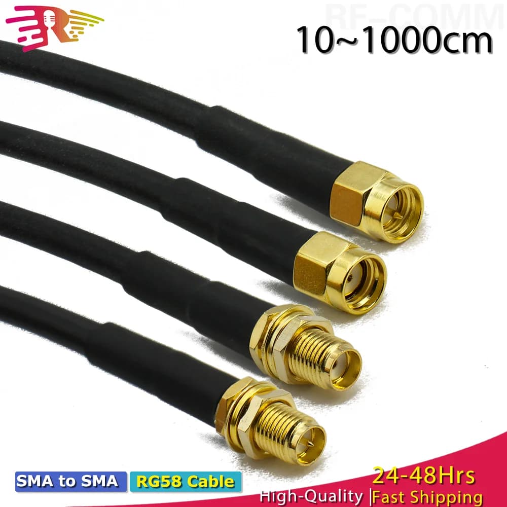 RG58 SMA Maschio a SMA Femmina 50ohm Cavo Coassiale A Bassa Perdita RF Coassiale Montaggio Antenna WiFi Cavo di Prolunga Adattatore del Connettore Pigtail