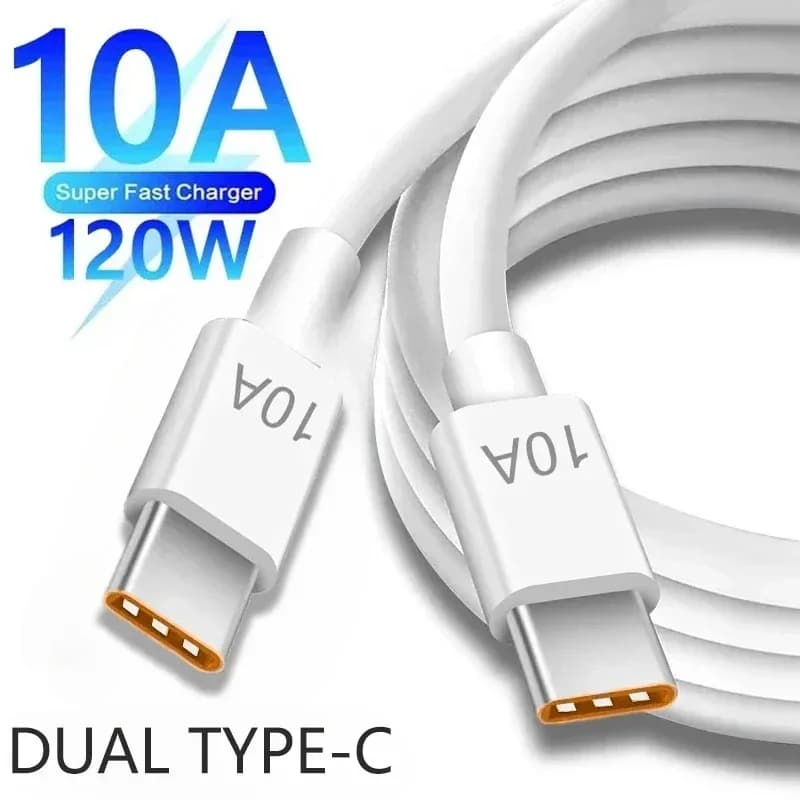 Cavo di ricarica super veloce 120W 10A da USB C a tipo C per iPhone Samsung Xiaomi Huawei Android Cavo dati di ricarica rapida universale