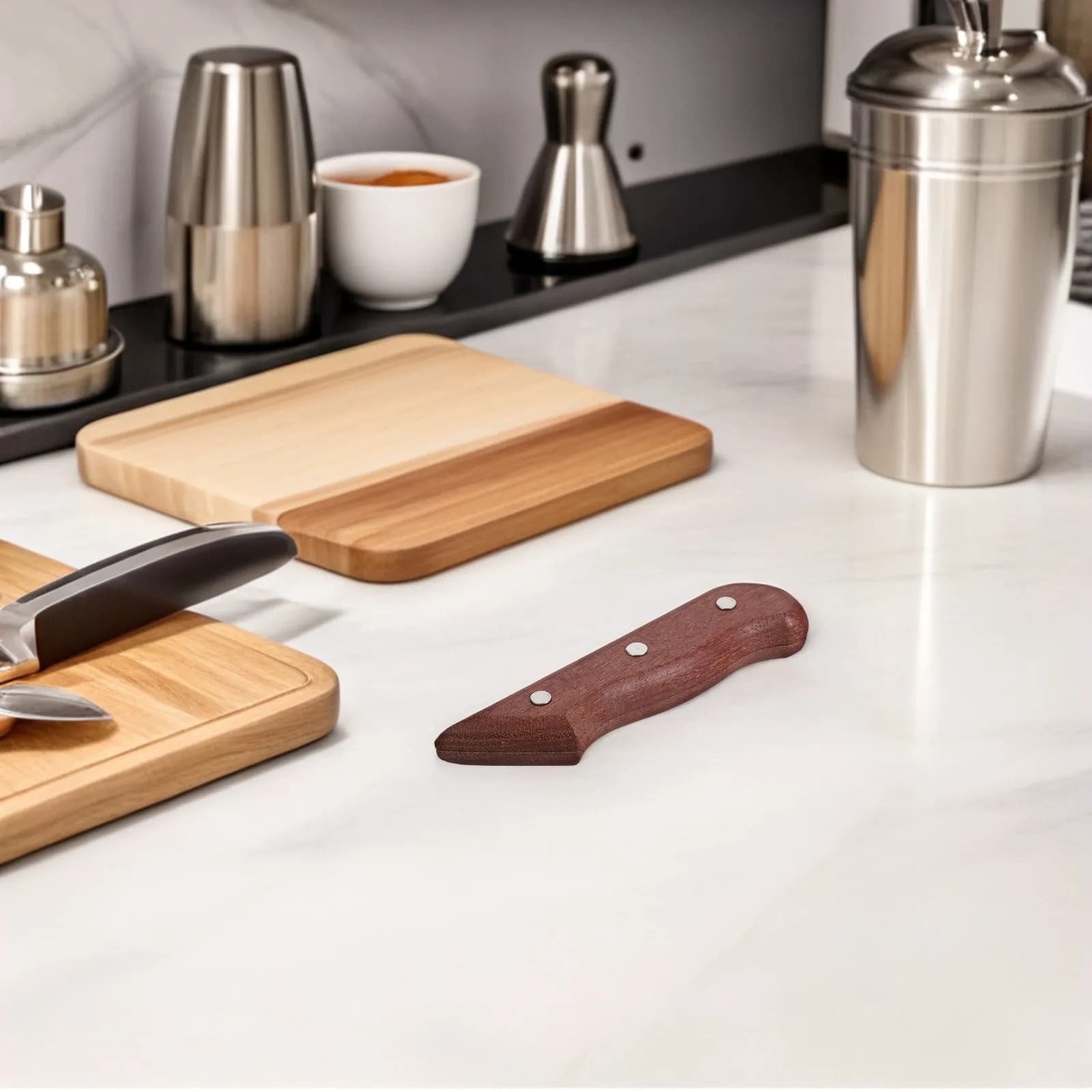 Set di 1 Manico di Ricambio per Coltello da Cucina, Impugnatura in Legno Antiscivolo Ergonomica e Confortevole per Uso Professionale