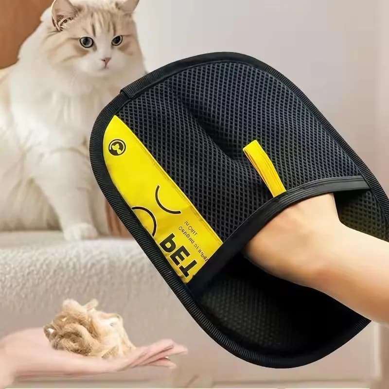 Guanti Elettrostatici Rimuovi Peli per Cani e Gatti, Riutilizzabili e Lavabili, con Spazzola Rullo 2-in-1