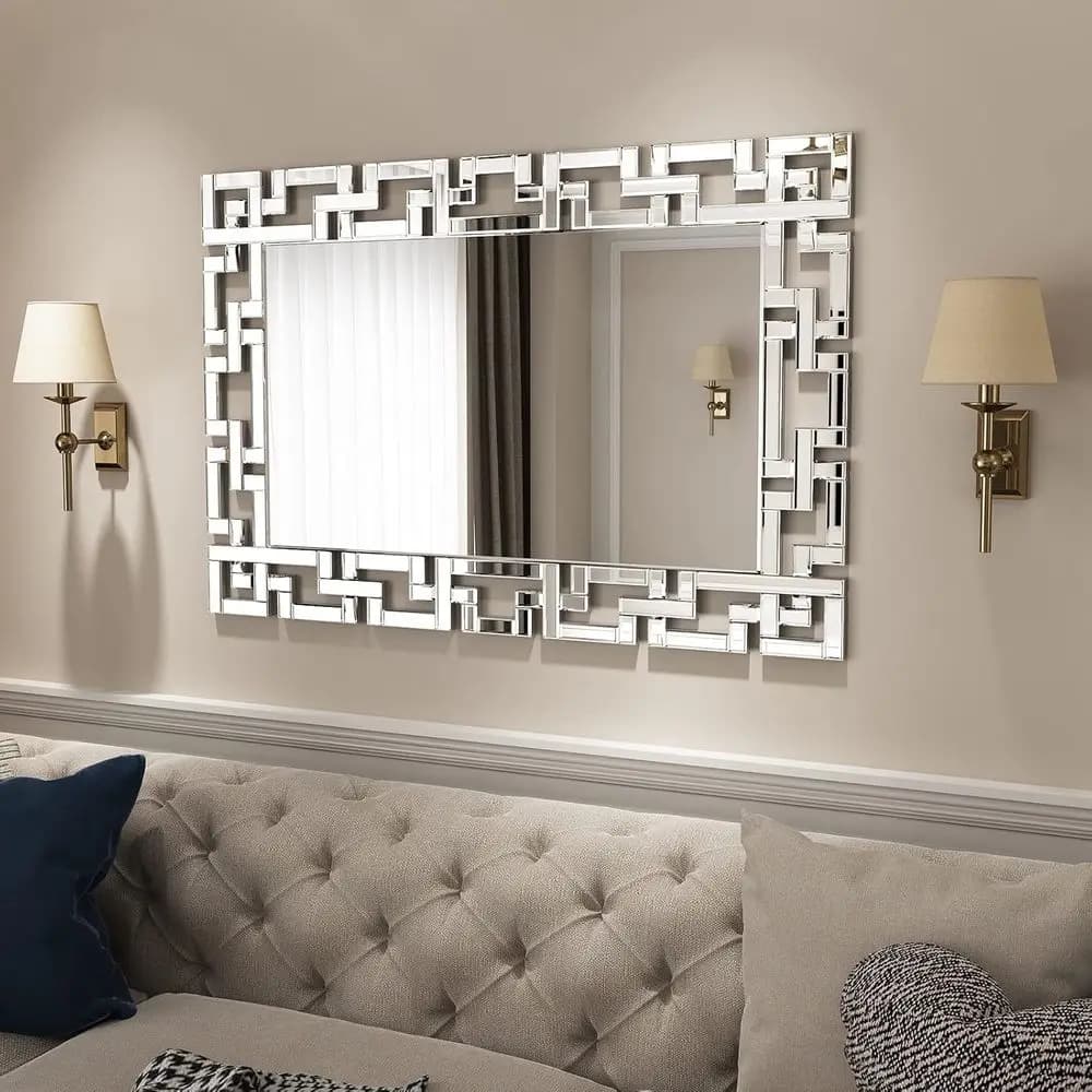 Elegante Specchio da Parete 40x28 con Bordi Smussati per Ingresso, Bagno, Soggiorno o Camera da Letto