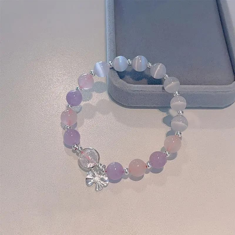 Butterfly bracelet female ins niche design advanced sense gray moonlight bracelet DIY bracelet student gift versatile temperament