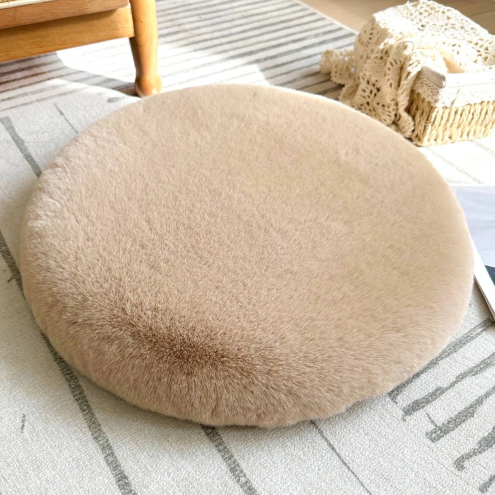 Japanese Style Meditation Pad Slow Recovery Round Soft Floor Pillow Round Viscoelastic Foam Pouf for Window Nook Window