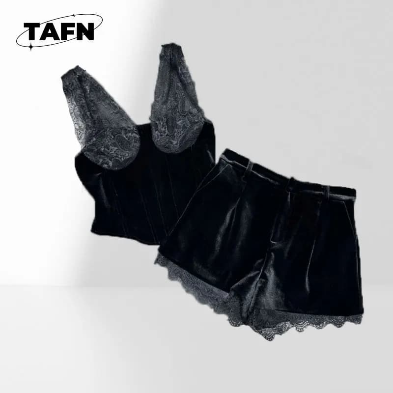Women Matching Outfit Set Summer Piece Crop Top and Shorts Casual Style Knit Shorts Top Set for Women Summer Matching AK0911