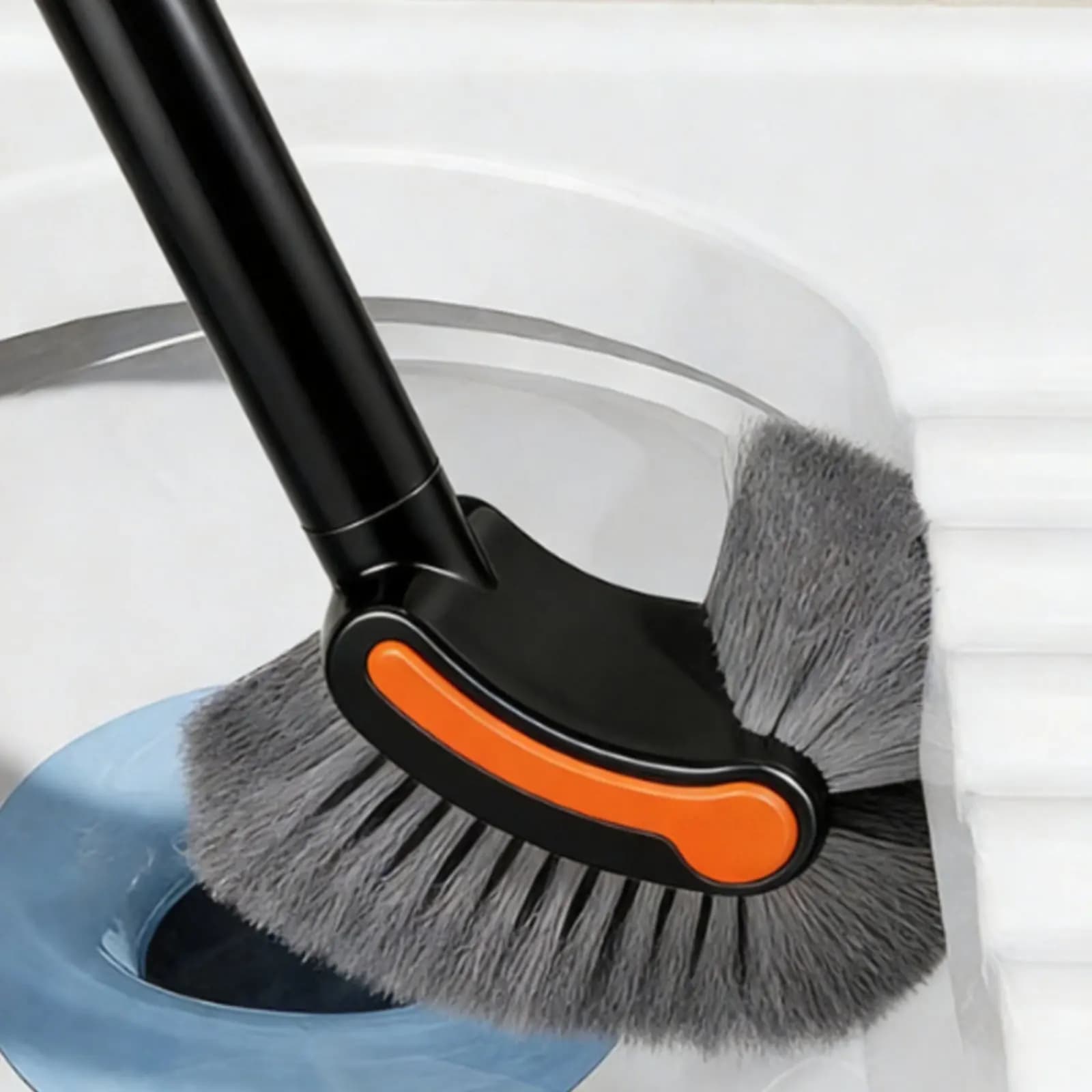 Long Handle Toilet Brush Easy to Clean Soft Bristle Toilet Brush Bathroom Cleaning Space Saving Scratch Unrestricted