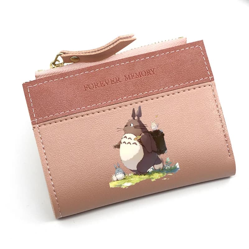 My Neighbor Totoro Short Wallet Fashion Ladies Contrast Short Purse Cartoon Tassel Zipper Multi Card Slot Money Pack Wallets
