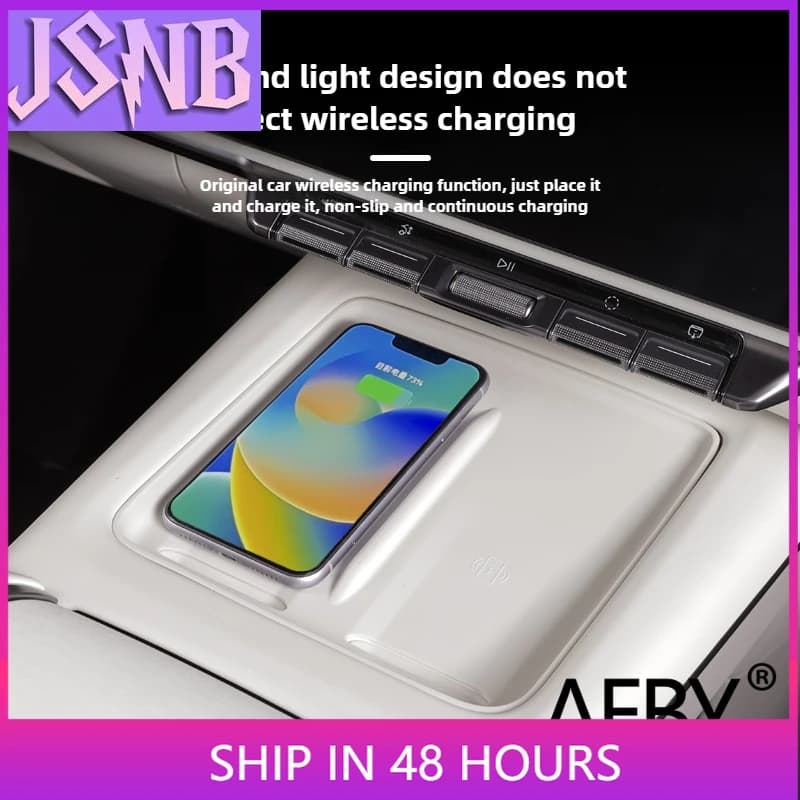 New AEBY Car Wireless Charger Pad For ZEEKR 7X 2024 2025 Center Console Charging Silicone Mat Phone Dock Auto Interior Accessori