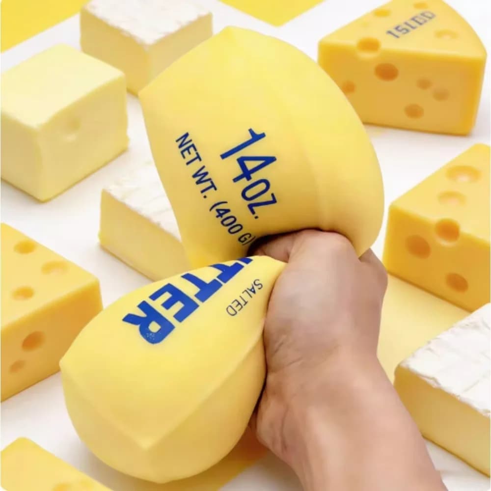 1pcs Ultra-Soft Butter-Shaped Slow-Rebound Pressure Toys, Sticky Butter Stick Squeeze Toys, Realistic Food Pressure-Relief Toys, Party Favors