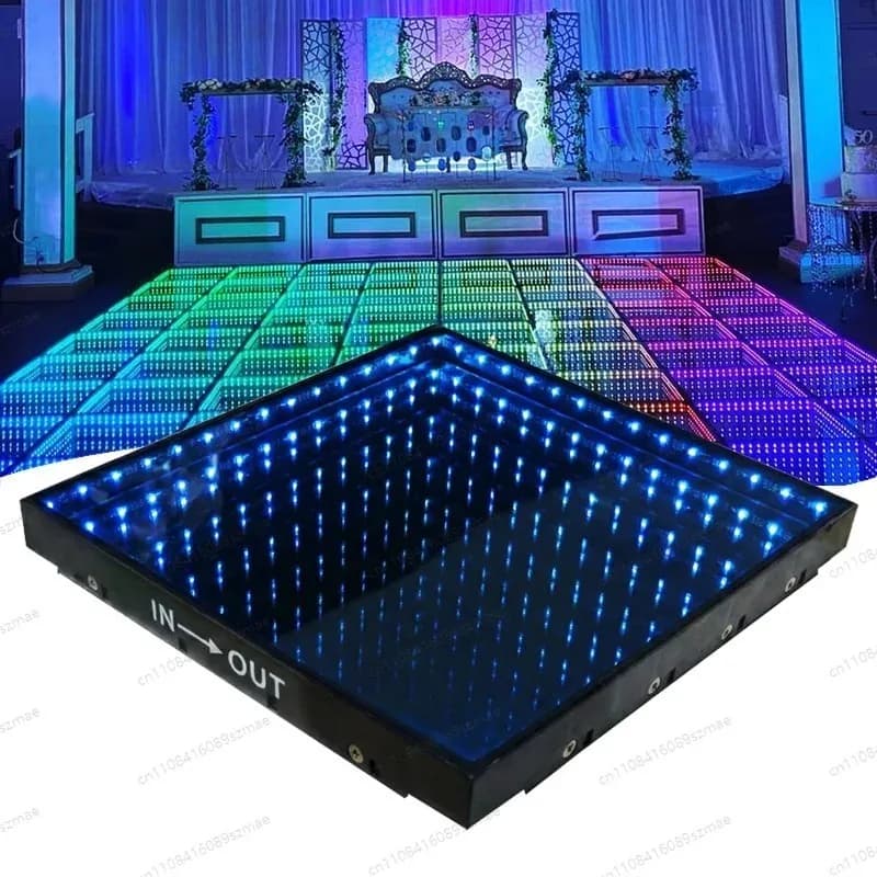 Piastrella LED Interattiva Magnetica, Luce 3D Infinita con Telecomando, Luce da Ballo Portatile per DJ, Matrimoni, Feste, Effetti Scenici