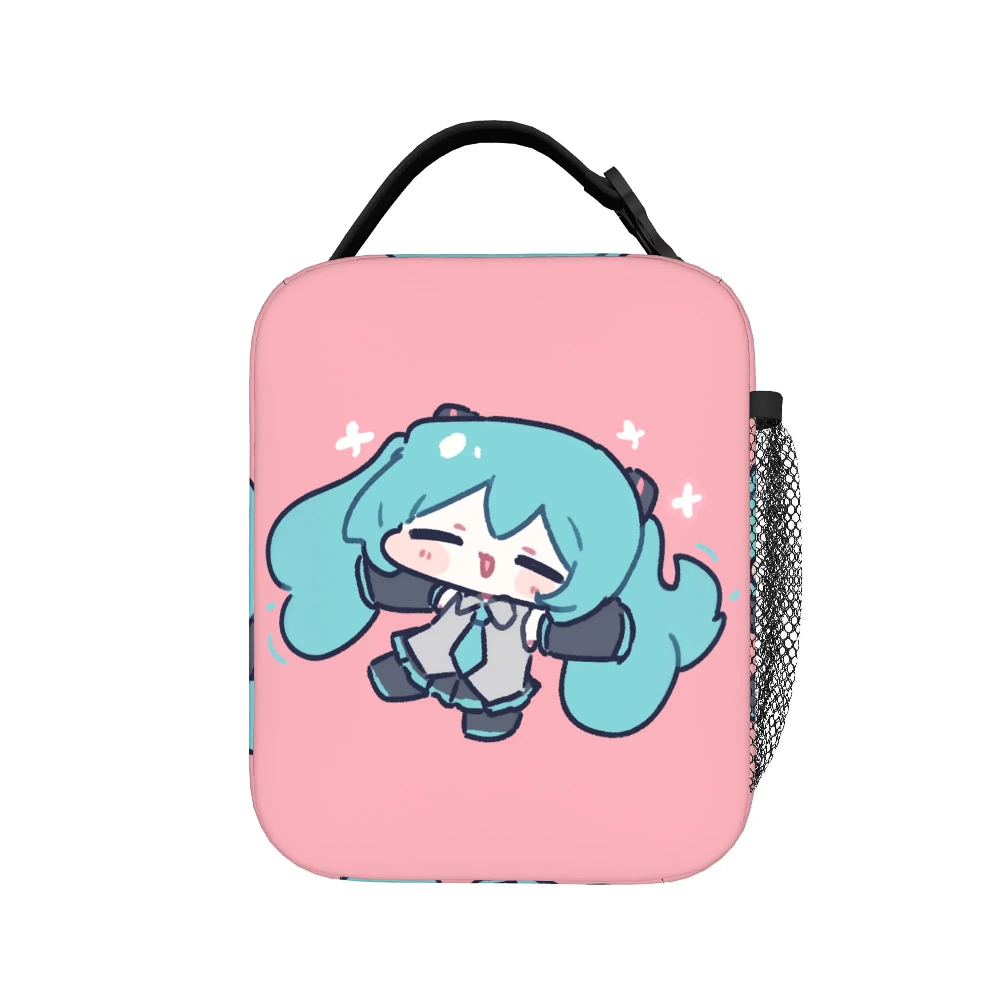H-Hatsunes Mikus Chibi Kawaii Insulated Lunch Bag Lunch Container Thermal Bag Tote Lunch Box Beach Outdoor Food Storage Bags
