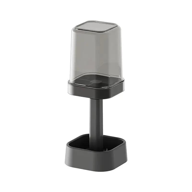 1 portaspazzolino in plastica con coperchio, 16 cm, organizer tutto in uno, salvaspazio per il piano del bagno