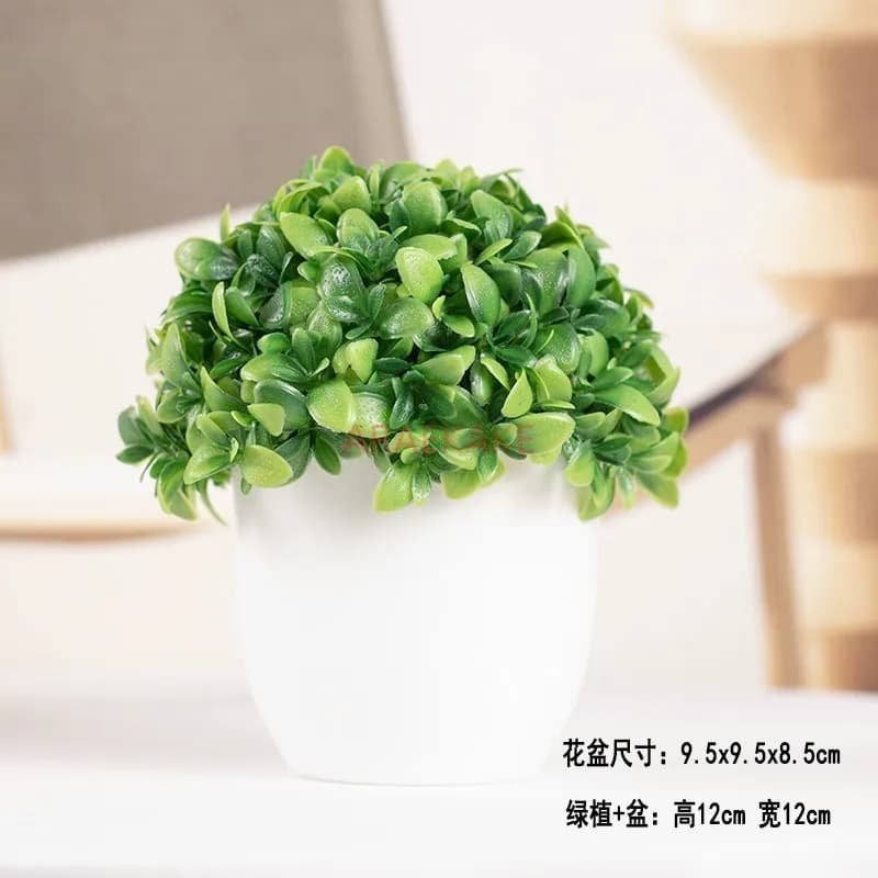 living room dining table decorations, simulation of flowers Simple simulation of green plants, plastic potted decorations,