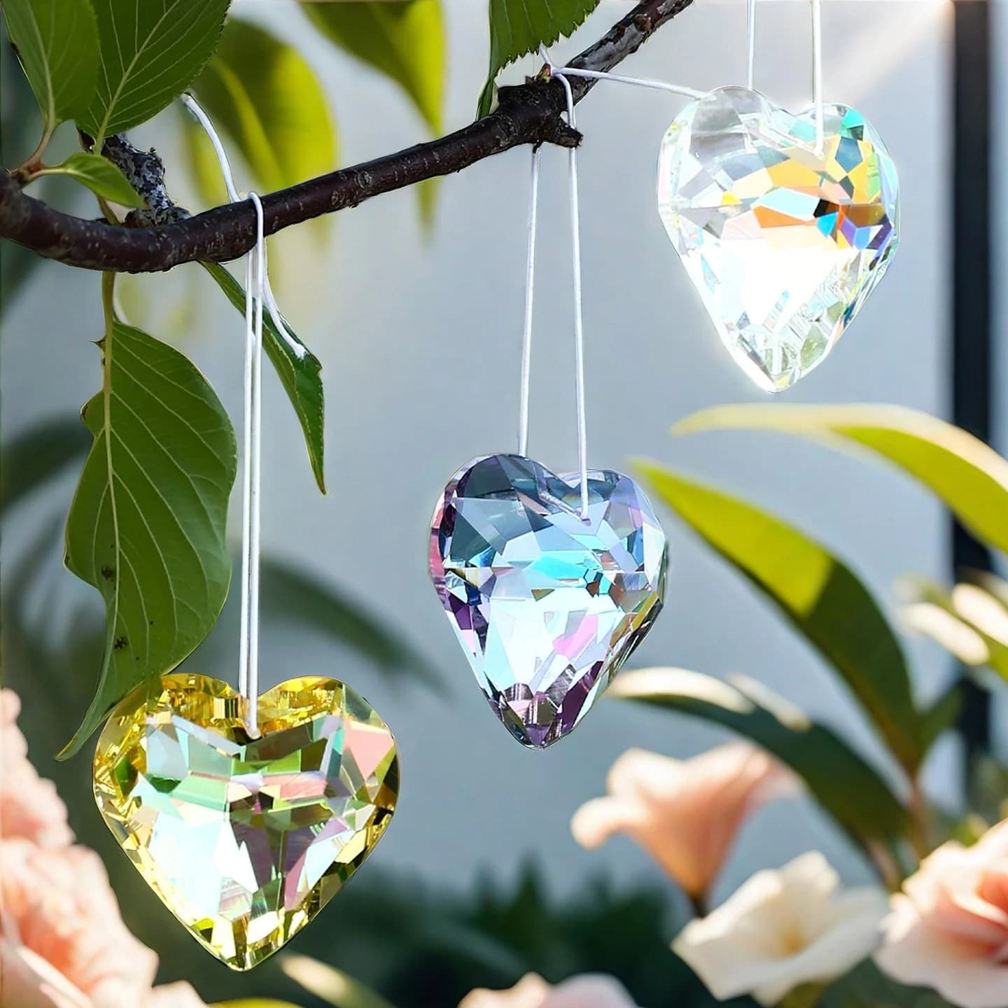1pc45mm Heart Crystal Prism Suncatcher, Chandelier Hanging Ornament