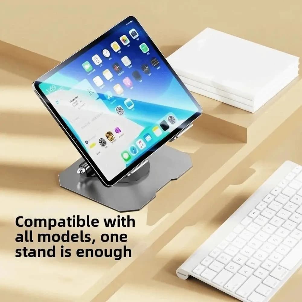 360° Rotation Tablet Stand Foldable Adjustable Laptop Support Bracket Stable Space-saving Tablet Riser Tablet Accessories