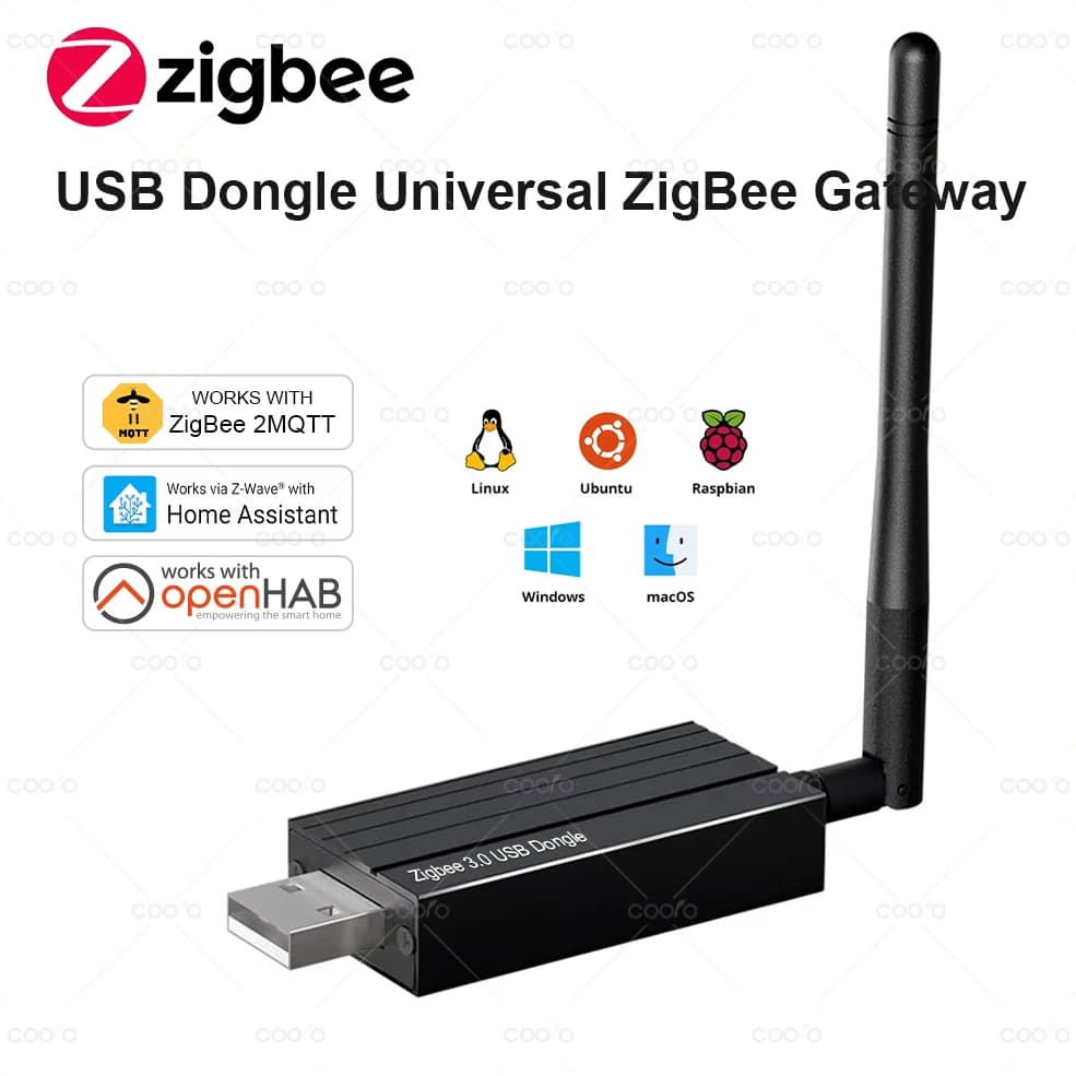Zigbee 3.0 USB Dongle Plus Universal Zigbee Wireless Gateway Hub Support Home Assistant Zigbee2MQTT Raspbian Ubuntu MacOS