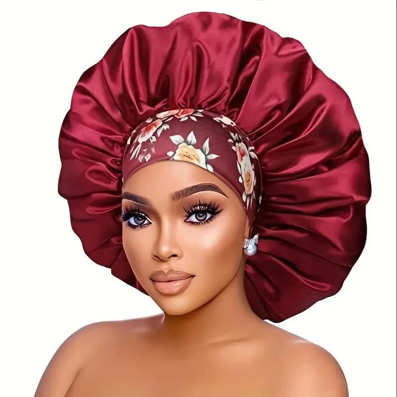 Nuovo Big Size Stampa floreale Cofano Raso Ampia fascia elastica Beanie Notte Berretti per dormire Copricapo Copricapo africano Turbante Berretti chemio