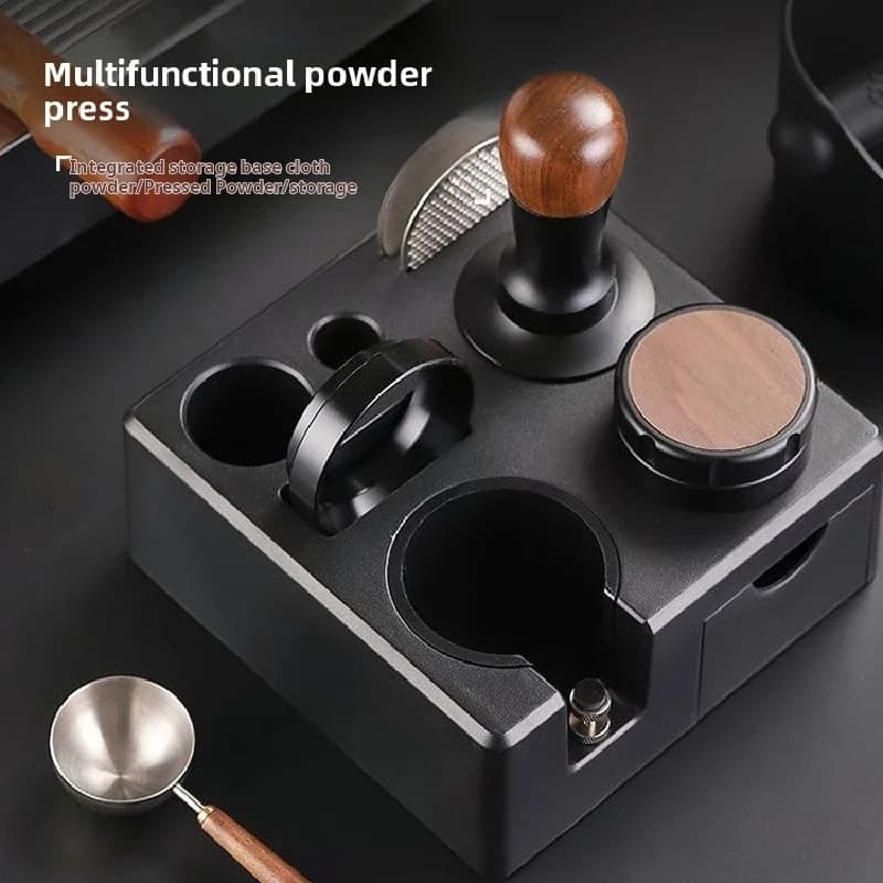 ABS Italian Coffee Machine Handle Square Tamping Stand Drawer-Type Powder Distribution Tool Multi-Functional Storage Base