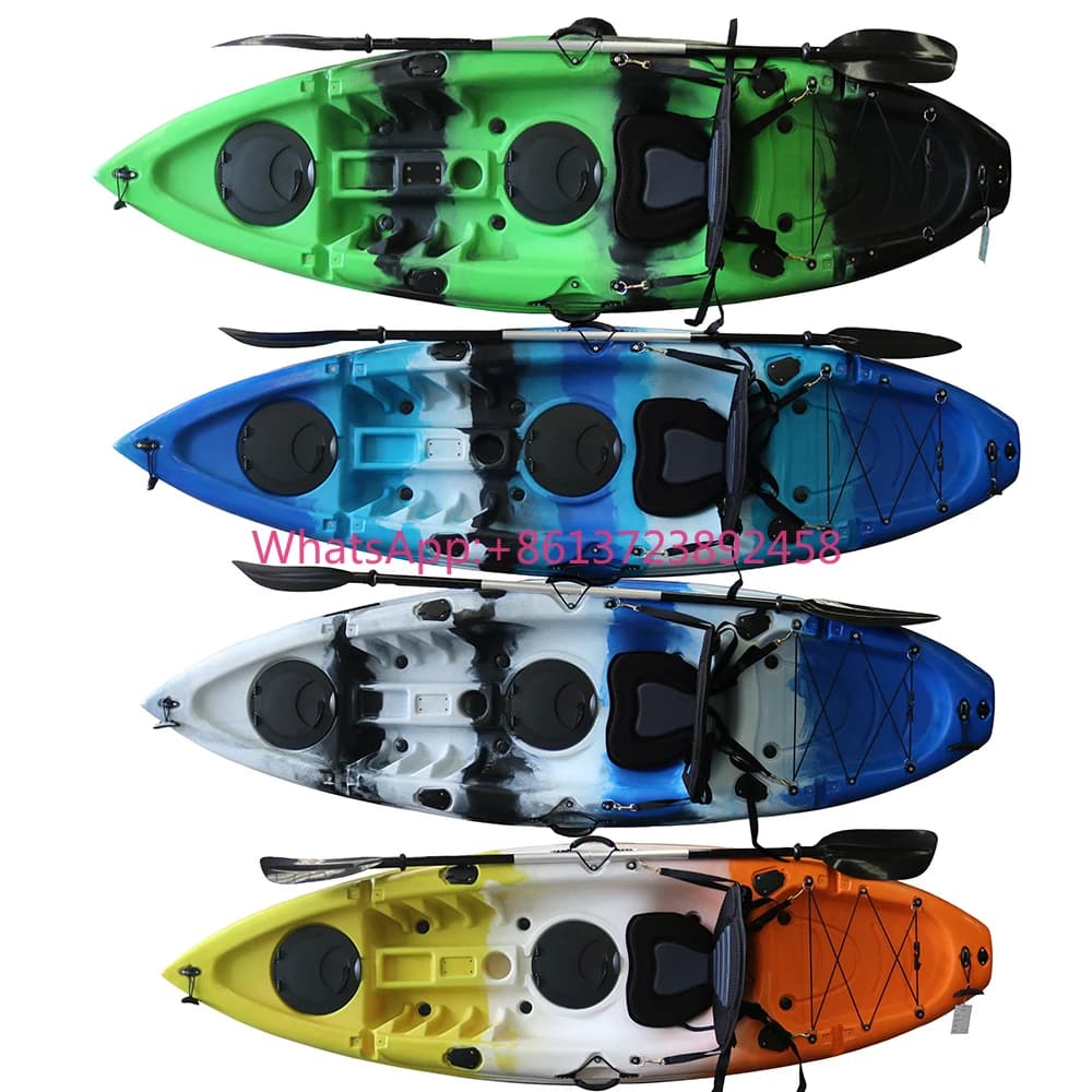 Canoa/Kayak monoposto da 2,7 m in HDPE, resistente, leggero ed ecologico, per sport acquatici e pesca fluviale