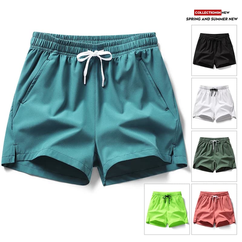 New sports shorts and casual men's shorts for summer 2026, with pockets, plain color, light, suitable for jogging and beachwear