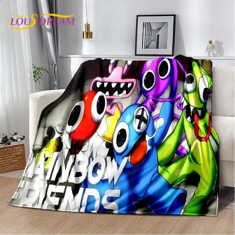 Coperta 3D Game R-Rainbow Friends Cartoon, morbida coperta per la casa, camera da letto, letto, divano, picnic, viaggio, ufficio, regalo per bambini