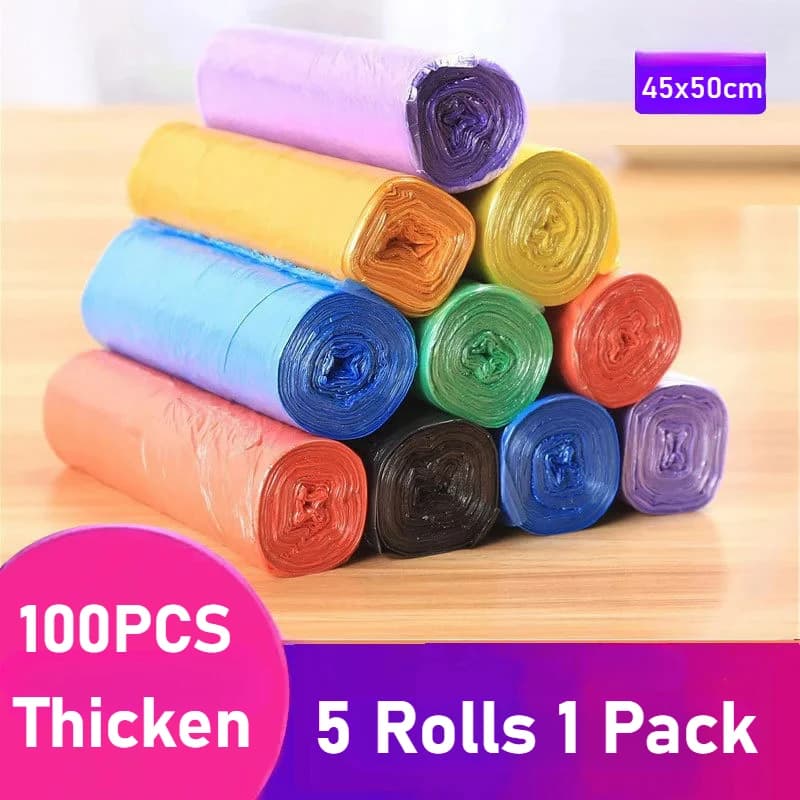 5 rotoli/pacco Colori multipli Portatile Addensare Spazzatura Sacchetto della spazzatura Bidoni della spazzatura Fodere per bagno Bagno Camera da letto Ufficio Toilette