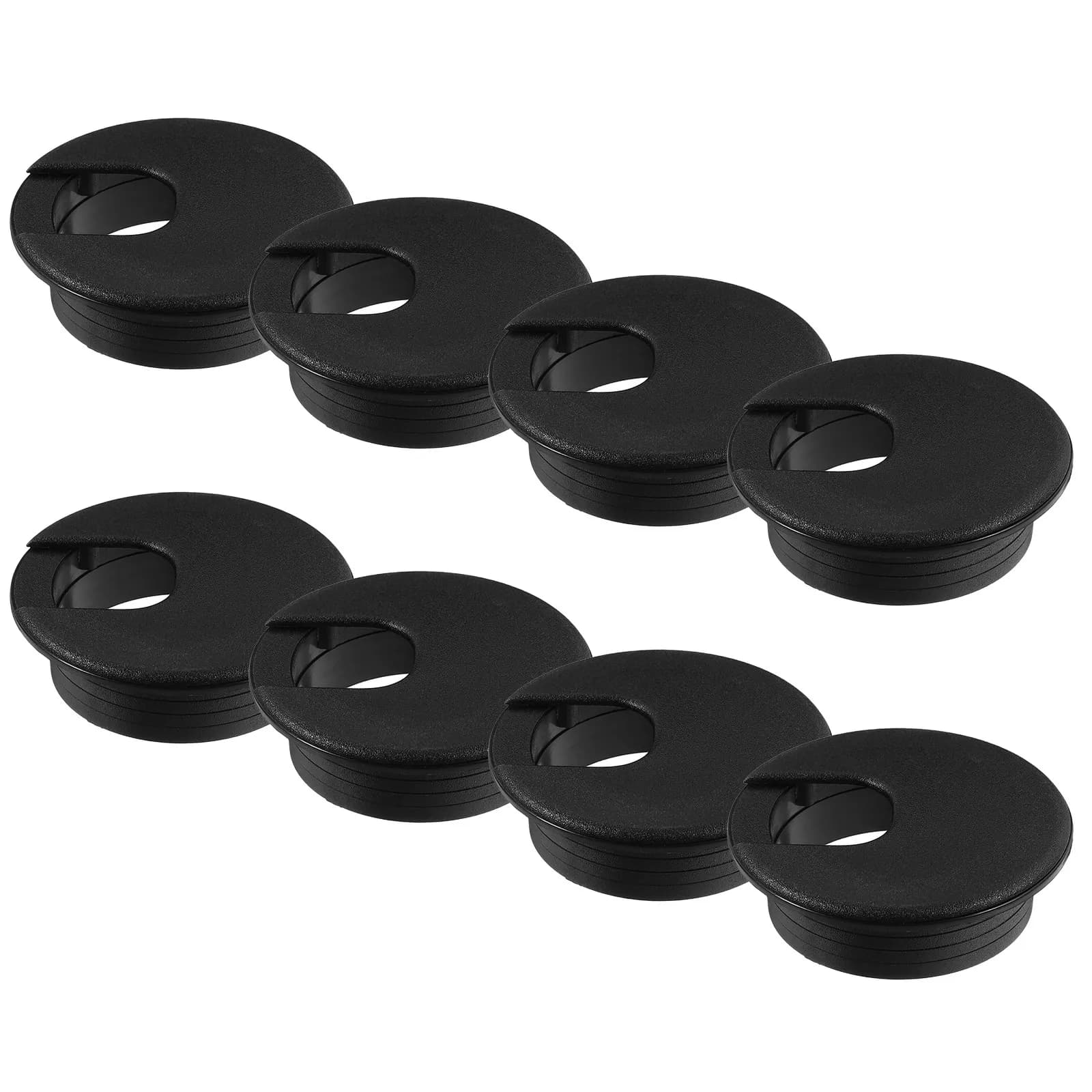 8Pcs Desk Cable Grommets 2 Inch Black U Shape Hole Cover for Desktop Office and TV Stand Cord Management Cable Grommets