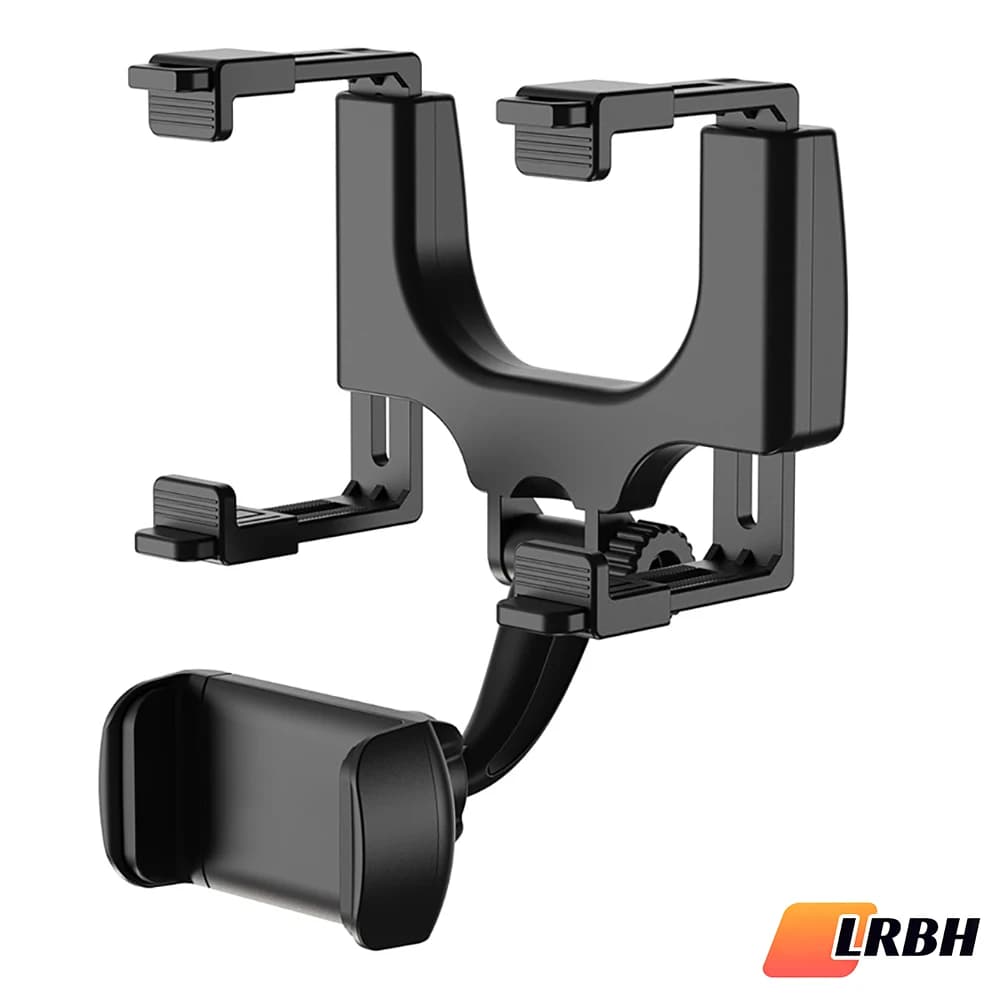 360 ° Supporto da auto per telefono cellulare con specchietto retrovisore ruotabile, supporto per cellulare compatibile con iPhone serie 16/15/14/13/12,