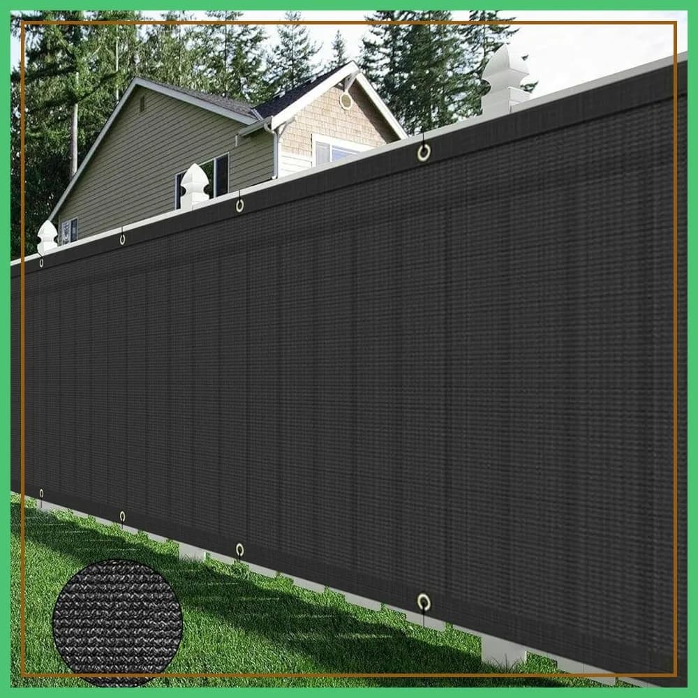 Schermo per recinzione privacy 5' x 50', resistente, 160 GSM, blocco del 90%, ottimo flusso d'aria, fascette stringicavo incluse, nero