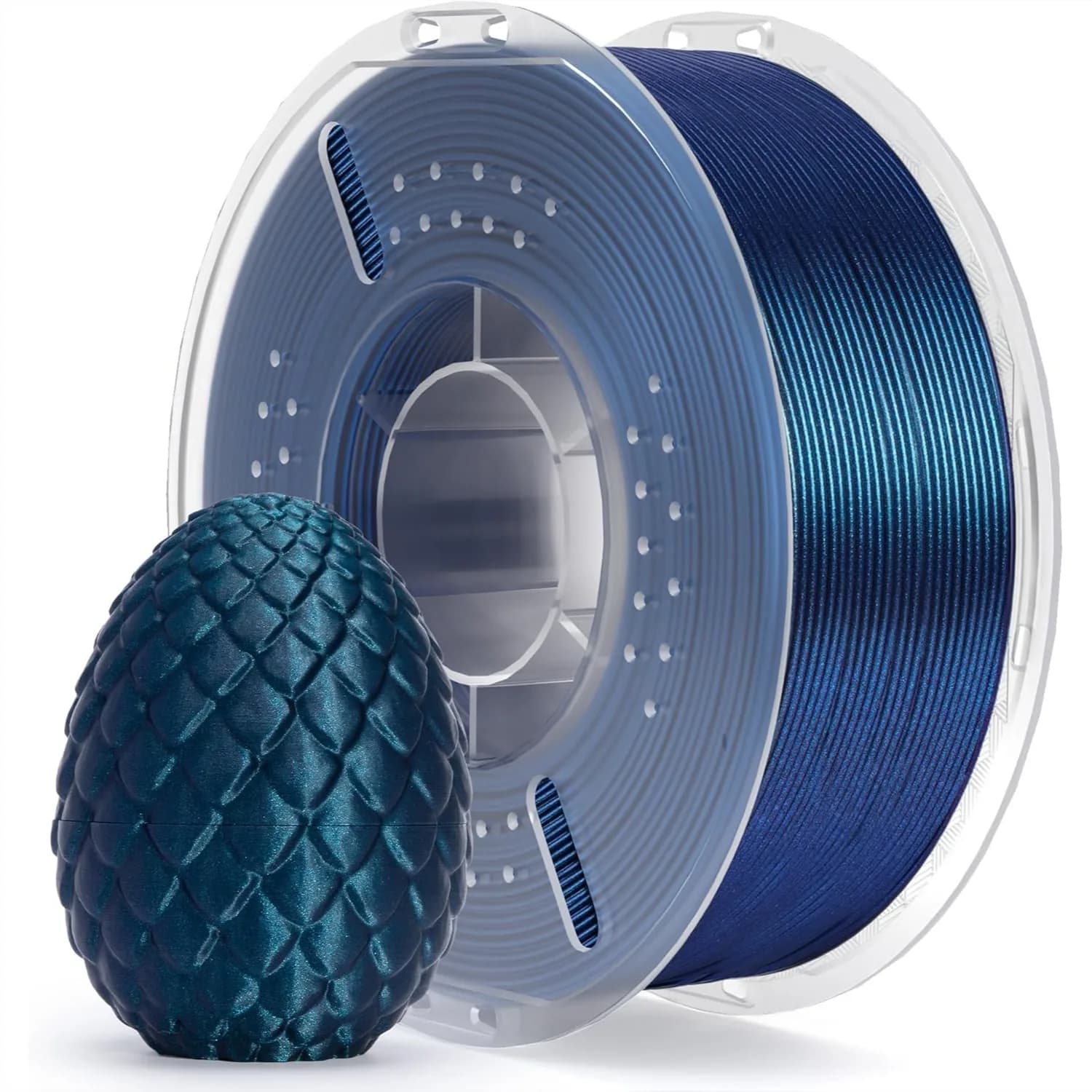 Filamento PLA 1.75mm Blu Pavone Galassia 1KG, Filamento Lucido per Stampante 3D, Precisione Dimensionale +/- 0.02mm, Bobina da 1kg (2.2 libbre) per