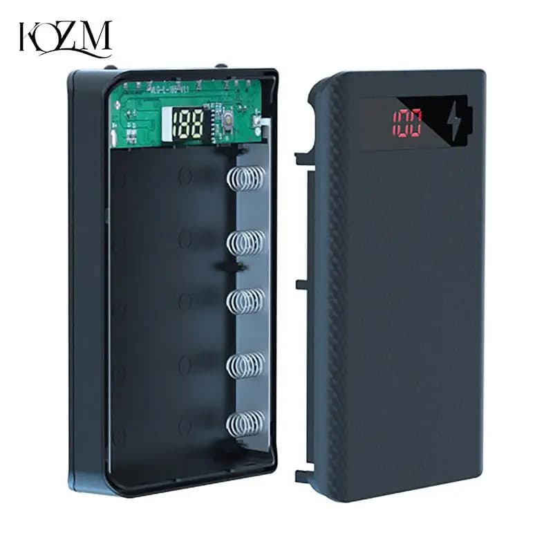 Mobile Phone Charger Detachable Shell DIY 5*18650 Battery Power Bank Case Battery Storage Box With Double 10W USB Support