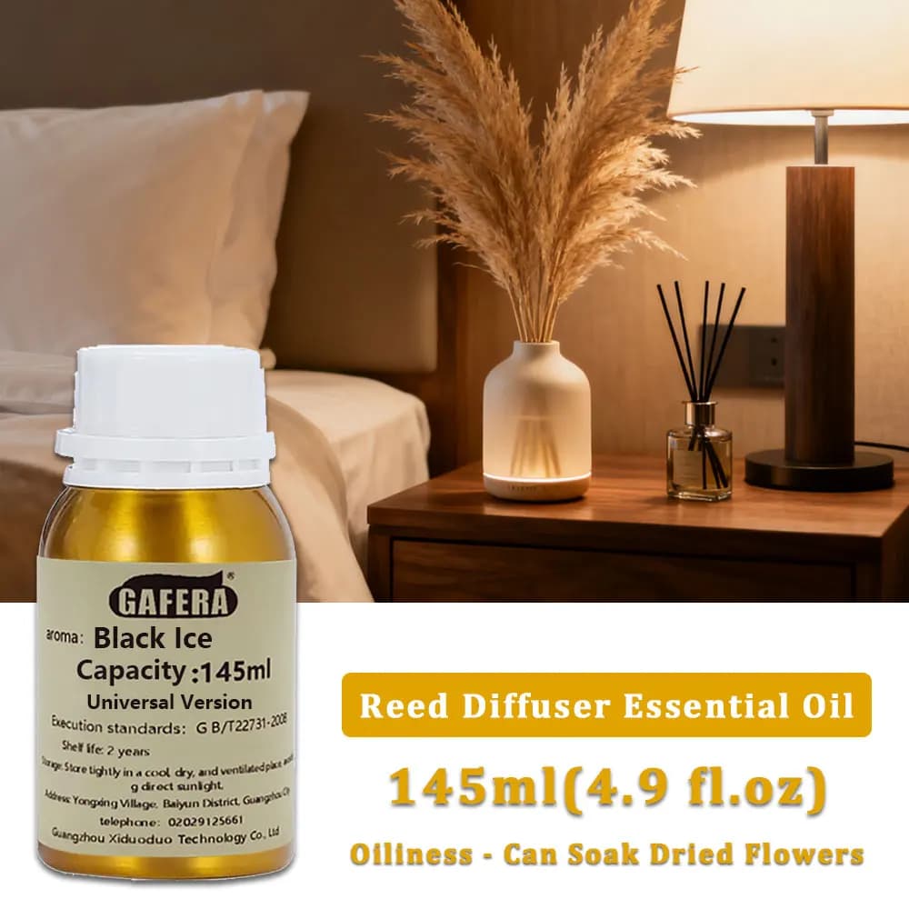 GAFERA 145ml(4.9 fl.oz) Black Ice/Hilton Essential Oil, For Reed Diffuser & Flameless Aromatherapy, Diffuser Replenish Aroma Oil
