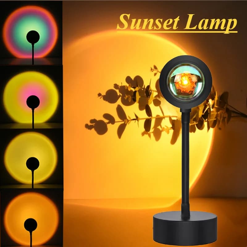 Proiettore di luce notturna per atmosfera a LED Lampada da tramonto AC 220V Spina europea per camera da letto Soggiorno Regalo Decorazione di sfondo Illuminazione