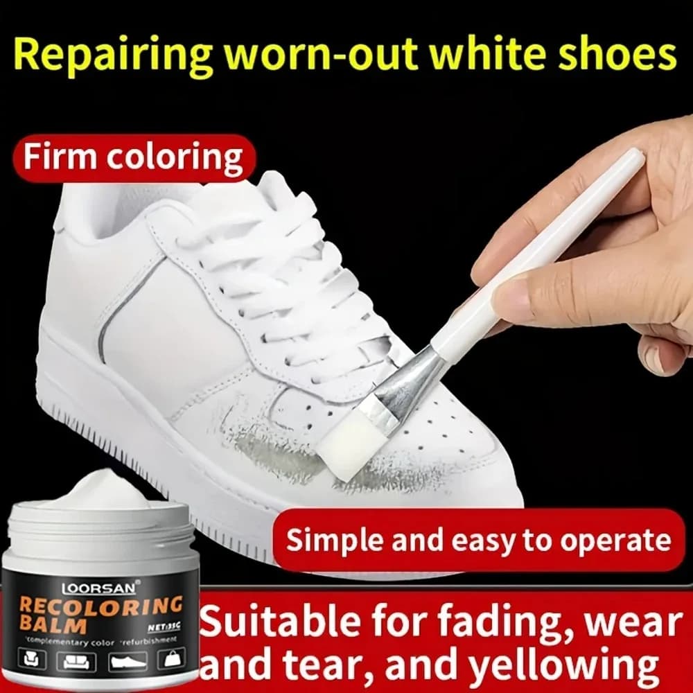 Nuovo restauratore dei bordi delle scarpe bianco 35 g - Crema professionale per la riparazione delle scarpe per scarpe da ginnastica, stivali, pelle, facile da applicare