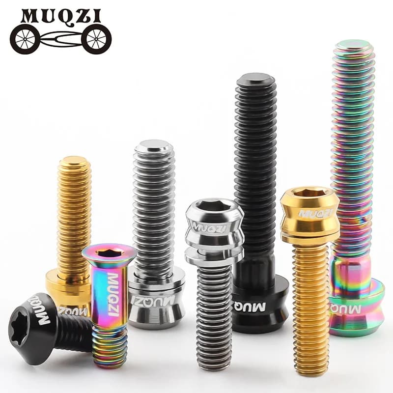 MUQZI Viti in titanio M5x15x17x19MM M6x17x19 M6x30x35MM Auricolare Tappo superiore Stelo Pinza freno Bullone