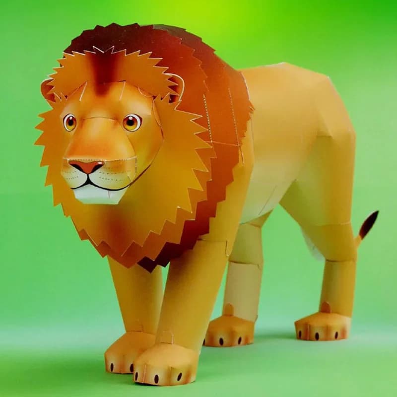 Lion Origami Art Folding Mini Cute 3D Paper Model Papercraft Animal Figure DIY Kids Adult Handmade Craft Toys QD-074