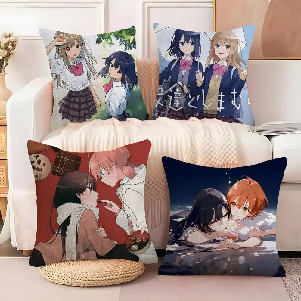 B-Bloom Into You anime Pillow Case Silky elegant Comfort Sofa Bed Invisible zipper