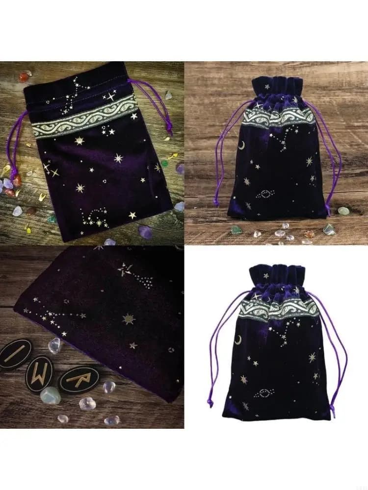 Borsa con cordoncini per tarocchi, sacchetti per gioielli, organizzatori per carte tarocchi e oracoli