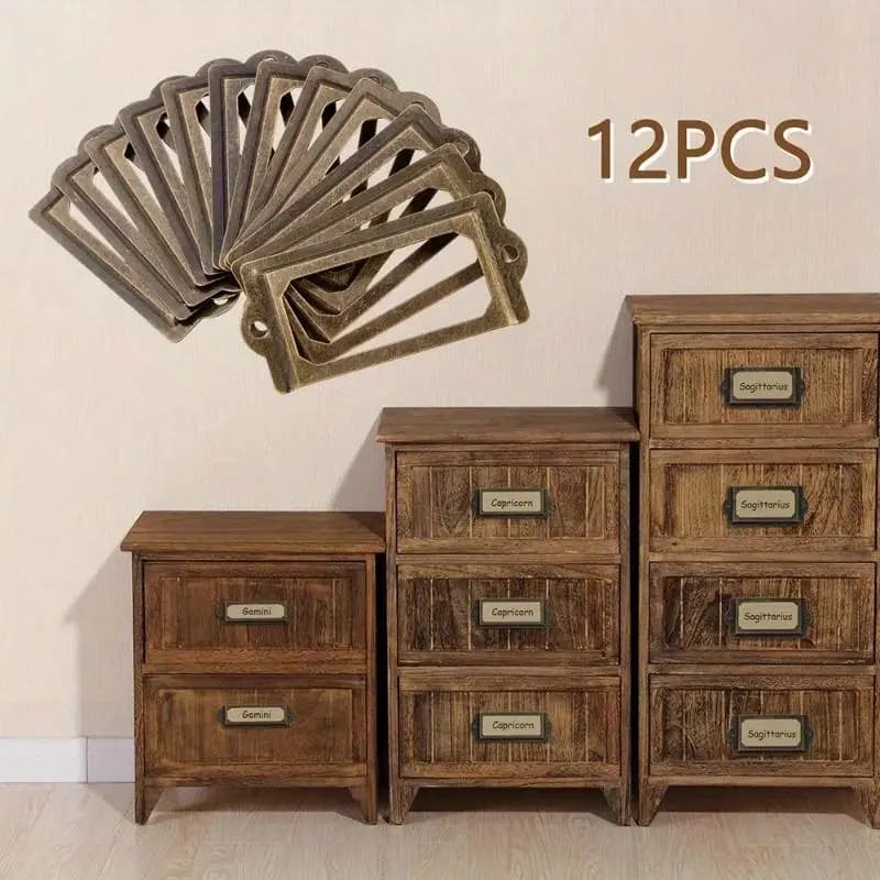 12 Pezzi Maniglia Decorativa Fai-da-te in Ottone Anticato per Cassetti, Mobili e Scatole Regalo