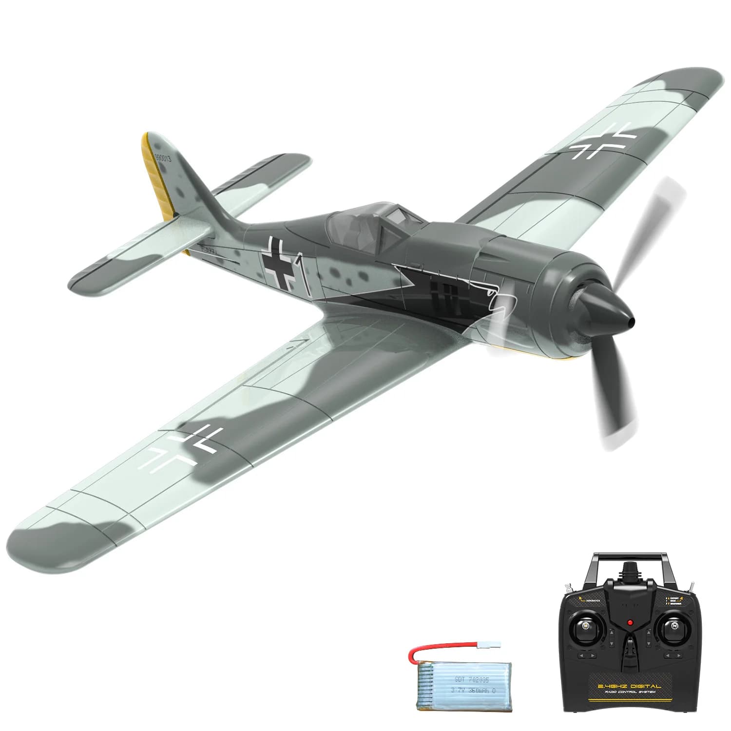 Volantex FW190 Aereo RC 2.4G 6 assi 4CH EPP 400mm Apertura alare fissa RC Fighter Aereo acrobatico RTF Warbird con un tasto