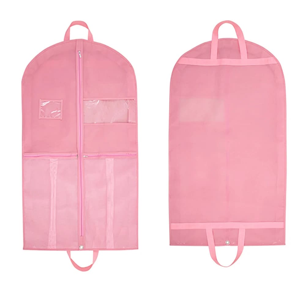 Borse per indumenti rosa Ragazze Danza Viaggio Appeso Abiti Abito Armadio Borsa portaoggetti con tasche e maniglie per il trasporto Custodia protettiva