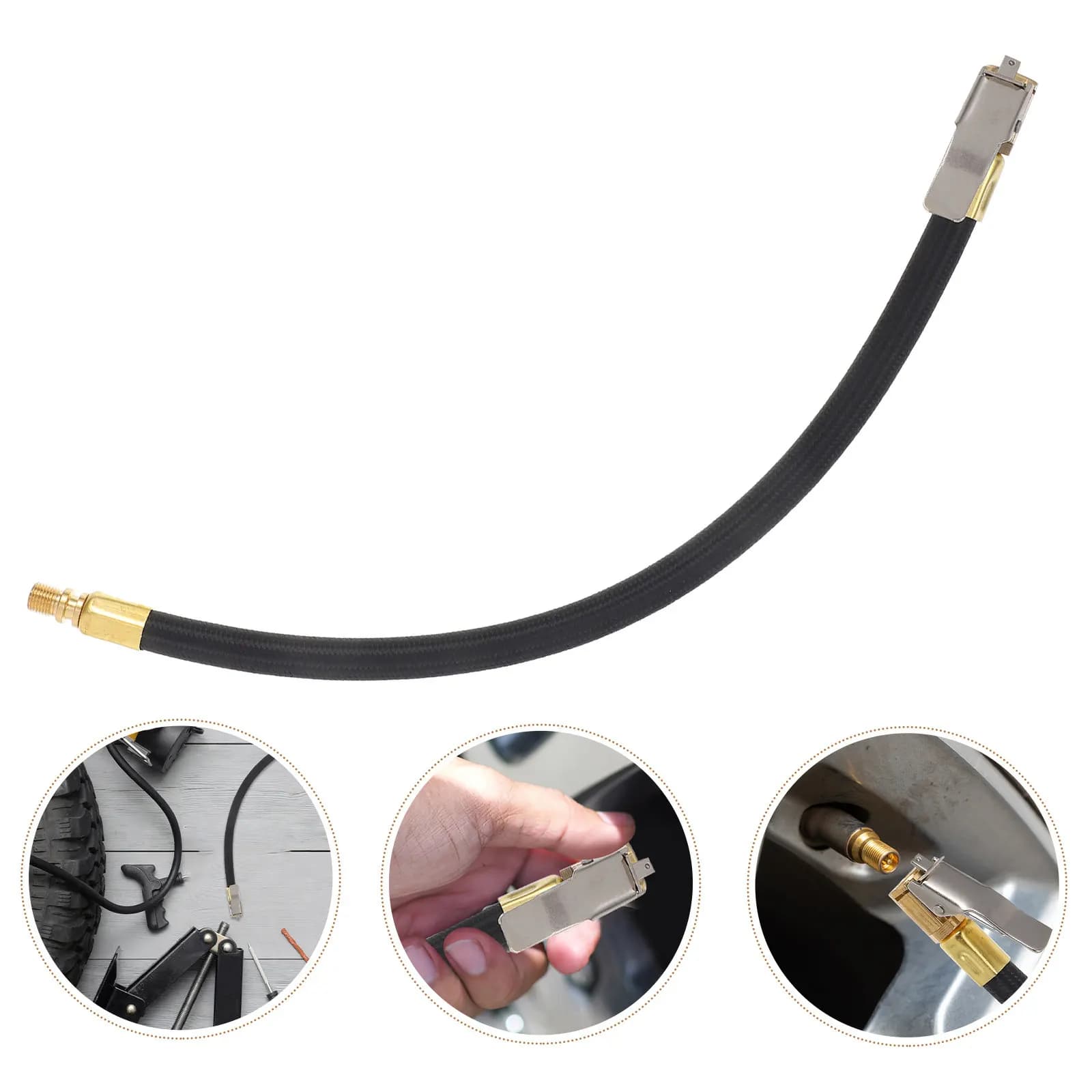 Tubo di Prolunga per Gonfiaggio Pneumatici con Connessione Rapida, Adattatore per Pompa ad Alta Pressione per Auto, Moto, Bicicletta, Accessori per Compressore d'Aria