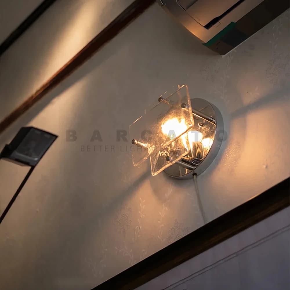 Applique da parete in vetro di design Lampada da parete a LED in nastro Apparecchio per interni Decorazioni per la casa Camera da letto Soggiorno Cucina accanto alla lampada da specchio a LED