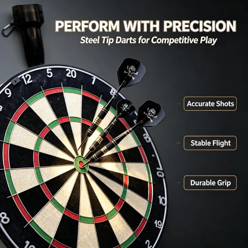 3 professional darts metal tip set, copper, complete accessories, suitable for home adult dart board game