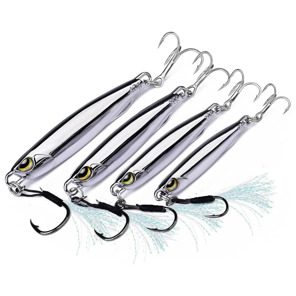 Pesca a lancio lungo esca in metallo piastra di ferro riflettente esca per pesci bionici 10g-60g con gancio strumento di pesca accessori per attrezzi da pesca