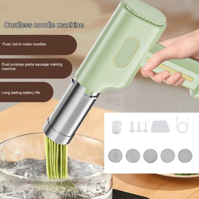 Camping Home Kitchen Handheld Electric Pasta Maker Automatic Cordless Noodle Machine