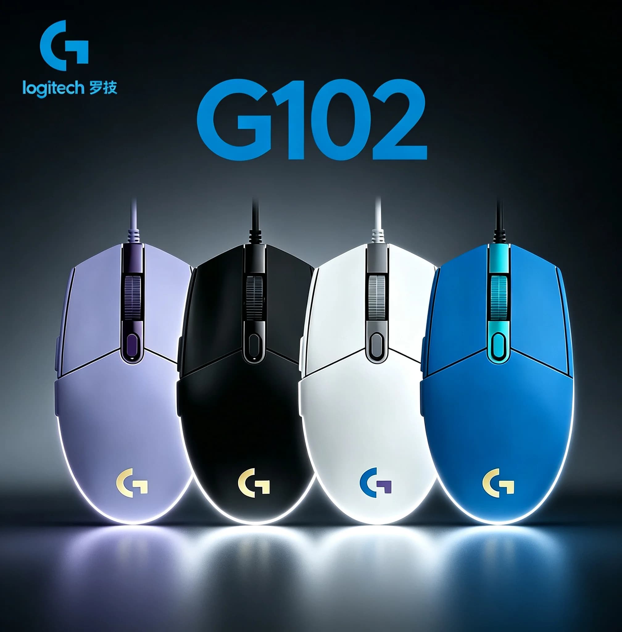 Logitech G102 Wired Ergonomic Gaming Mouse RGB Dynamic Light 8000DPI USB Computer Mice For Gamer PC Notebook