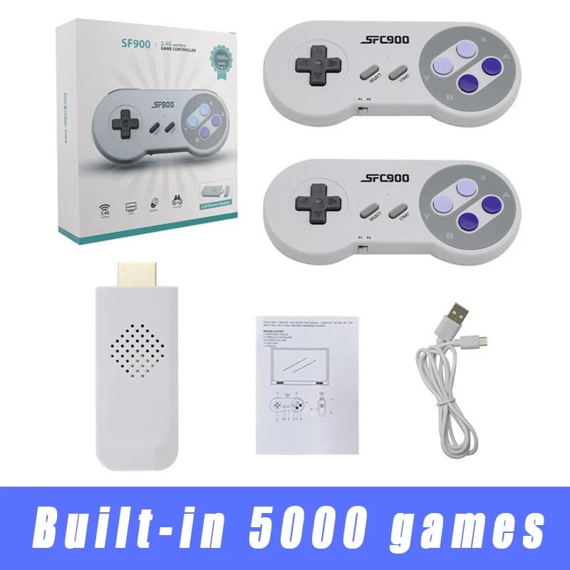 SF900 Retro Console With 5000 Built-In Games TV Game Controller Comes with Dual Wireless Gamepads Game Controller Classic Game