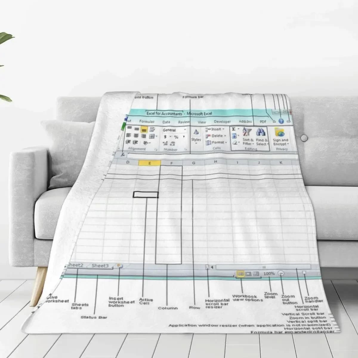 Excel foglio di calcolo Super Soft coperta guida introduzione coperta da viaggio coperta invernale novità copriletto in flanella copridivano