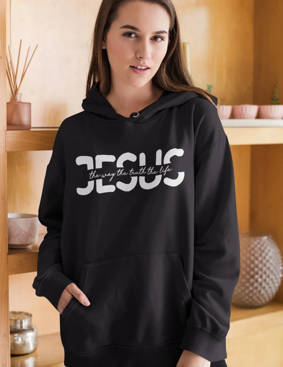 Jesus The Way The Truth The Life Hoodie Men's and Women's Long Sleeve Hooded Sweatshirt Pullover Tops Sportswear Women Clothing